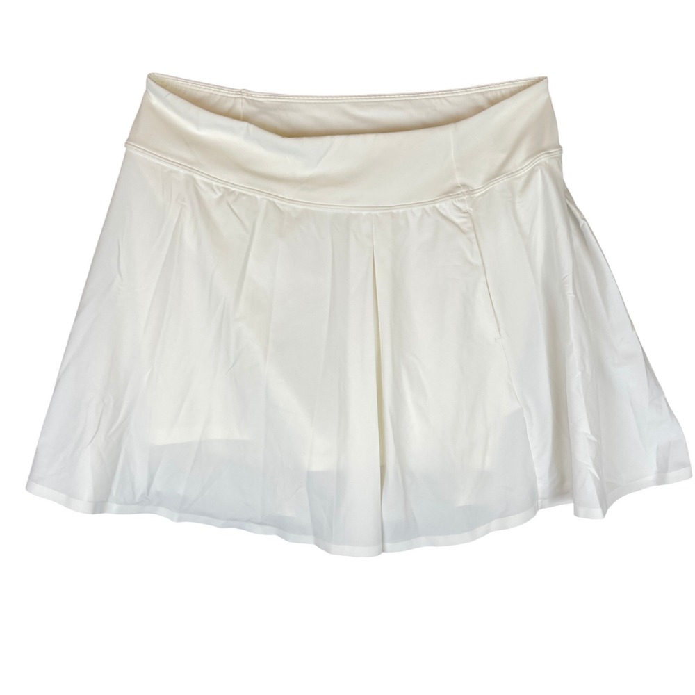G4free Womens White Pleated Athletic Skirt Skort Tennis Golf Activewear Size M